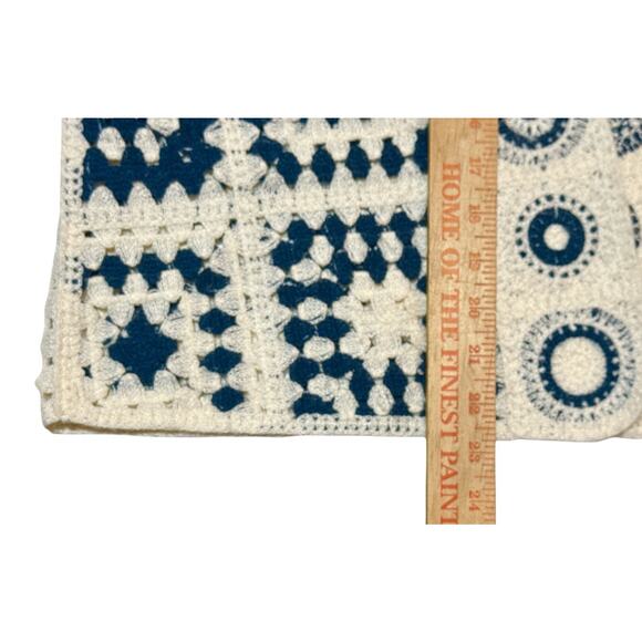 Anthropologie Cardigan Sweater Crochet Granny Square Knit Open Boho Retro OSFM - Picture 8 of 8